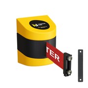 MONTOUR LINE Retractable Belt Barrier YW Magnetic Wall Mount 9' R.Cau..Belt (M) WMX140-YW-CAURW-M-M-90